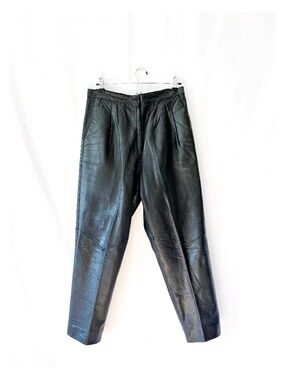 vintage black leather pants